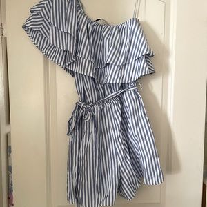 HYFVE blue and white stripped romper in size L